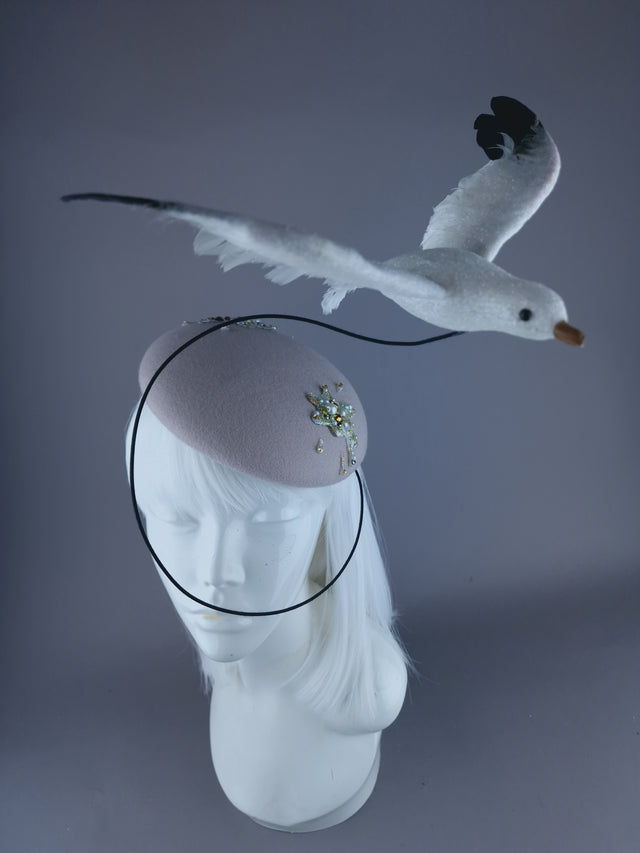 "Mierda" Kitsch Glitter Seagull Poop Fascinator Hat