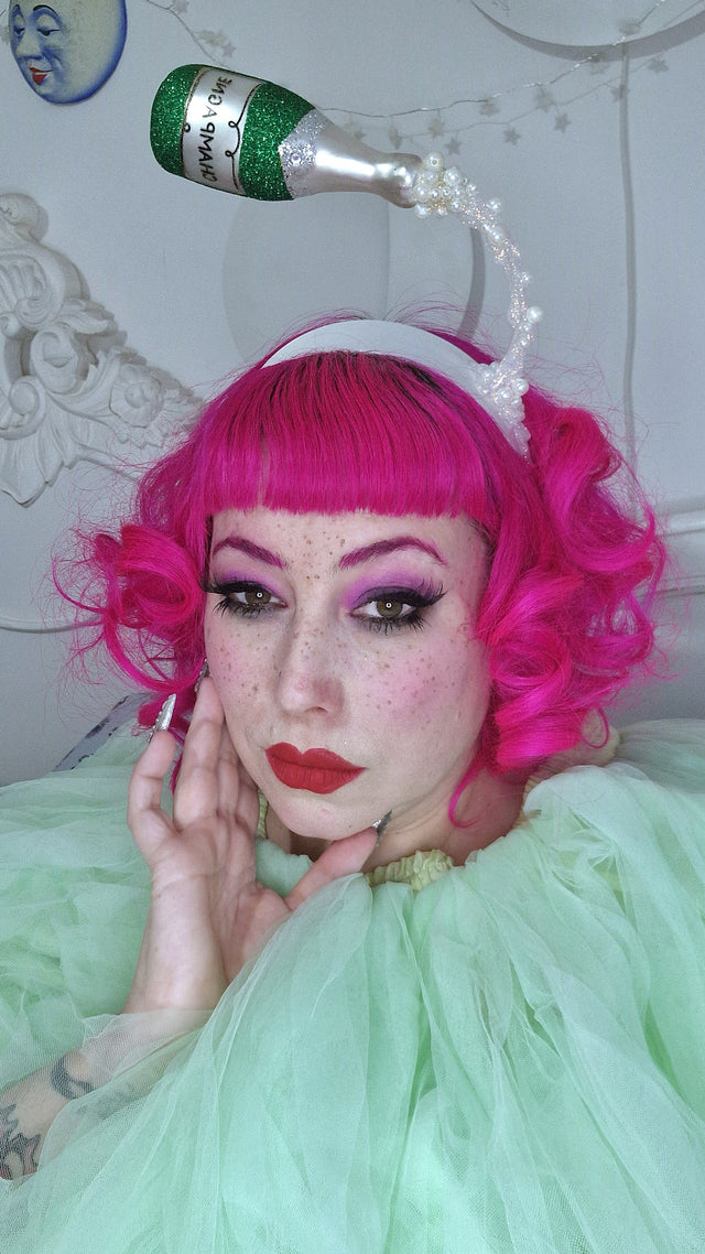 Pearls & Swine: Champagne Fancy Headpiece "Champers"