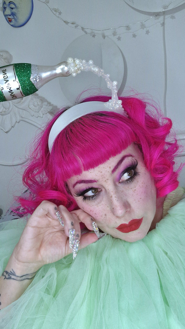Pearls & Swine: Champagne Fancy Headpiece "Champers"