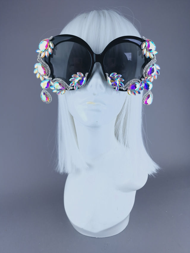 Pearls & Swine: Oversized Round Jewel Sunglasses "Bright"