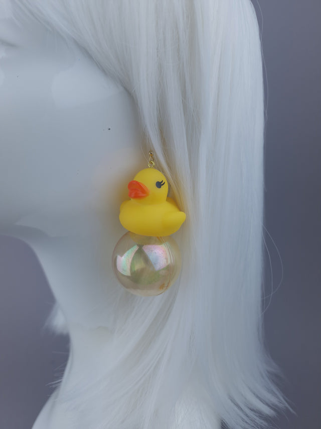 Pearls & Swine: Duck Earrings  & Yellow Bubble Jewellery