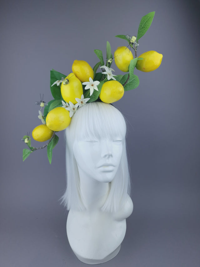 Pearls & Swine: Yellow Lemons & Bees Headpiece "Joy"