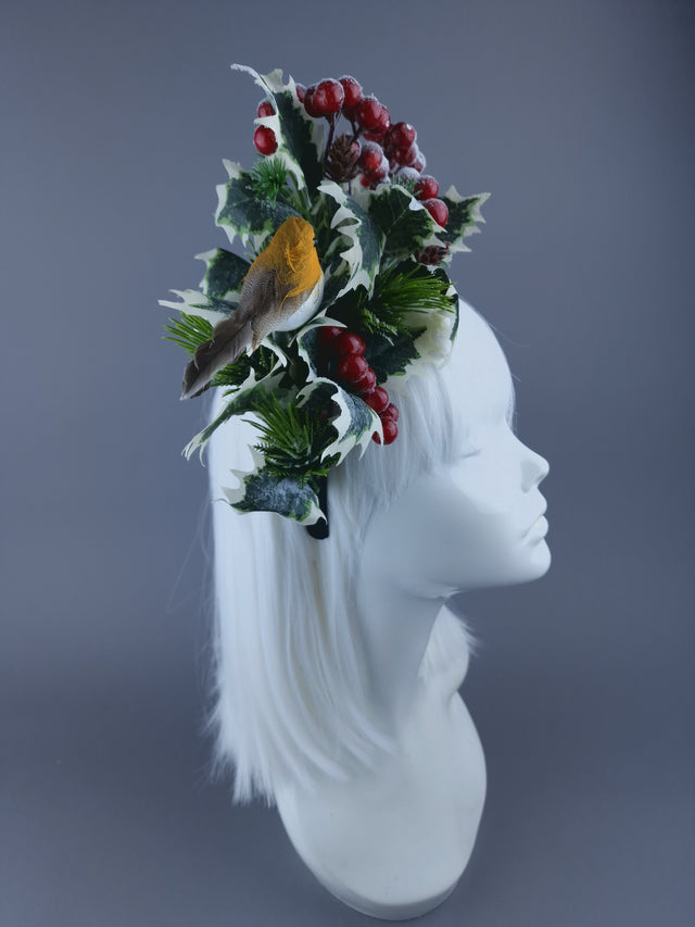 Robin & Snow Holly Xmas Headdress