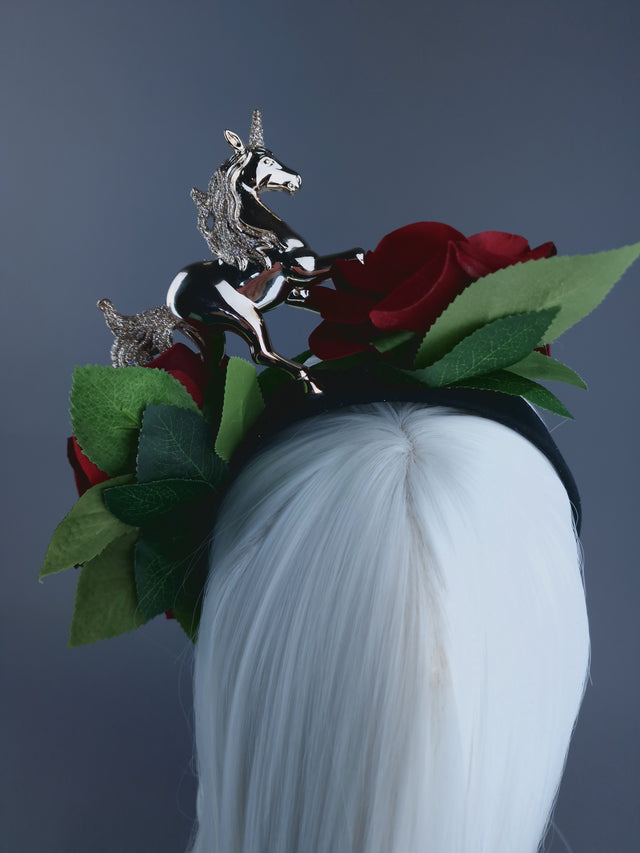 Unicorn, Pearls & Roses Xmas Headdress