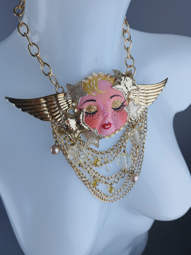 "Sanctus" Cherub DollFace Necklace