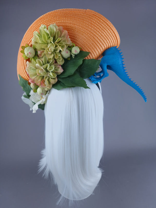 "Dino Party" Dinosaur & Champagne Fascinator Hat