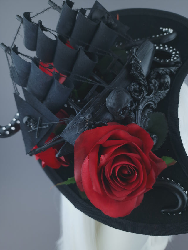 Pearls & Swine: Gothic Ship & Kraken Statement Hat "Demeter"