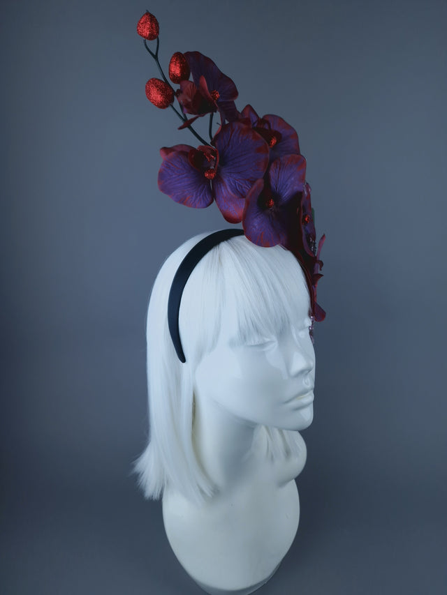 Red Purple Orchid Xmas Headdress