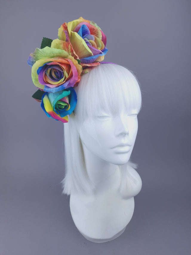 Pearls & Swine: Pride Rainbow Rose Flower Headdress "Sappho"