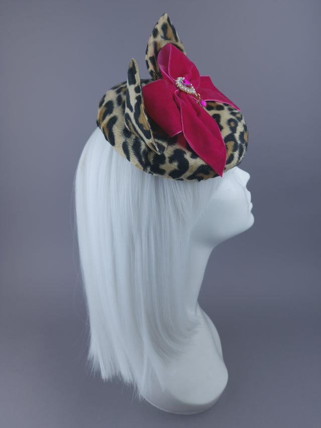 Pearls & Swine: Hat Leopard Print Vintage Inspired Cat Ear