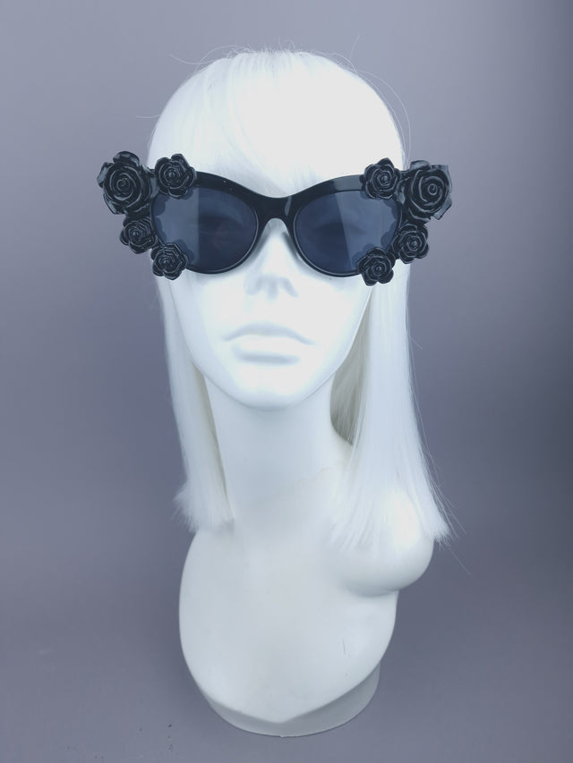 SAMPLE: Black Roses Cat Eye Sunglasses