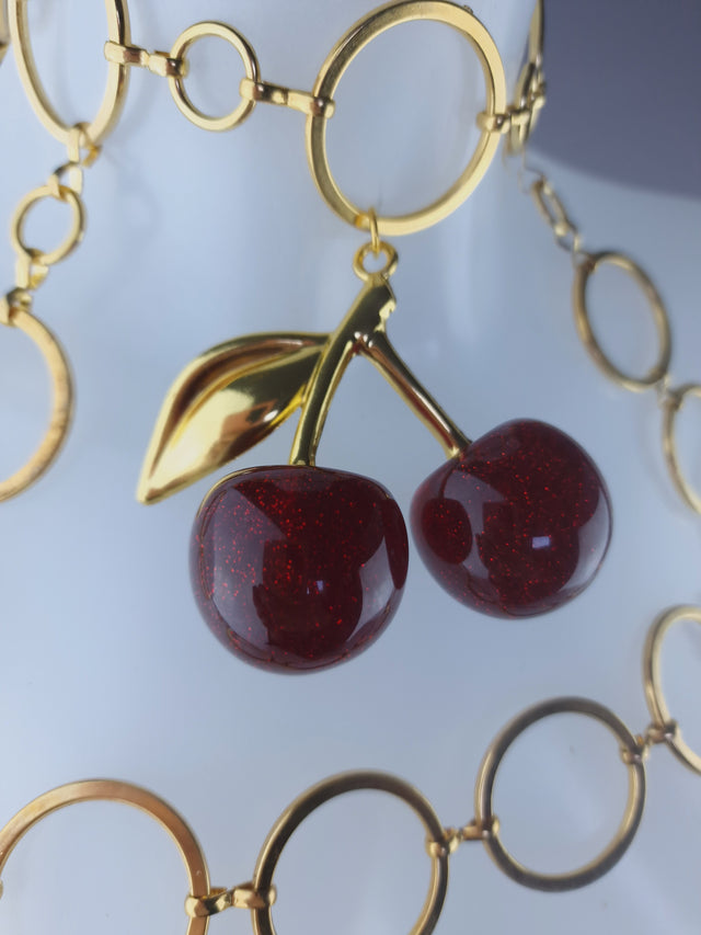 "Pop my Cherry" Unisex Gold Ring & Cherry Jewellery Harness