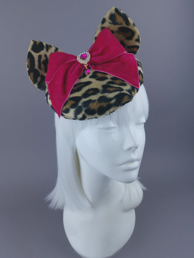 Pearls & Swine: Hat Leopard Print Vintage Inspired Cat Ear