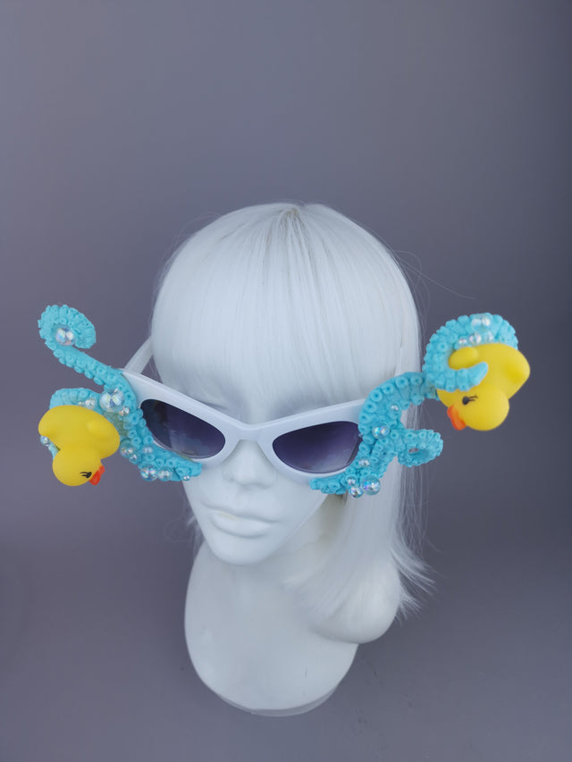 Pearls & Swine: Pastel Blue Tentacle & Duck Sunglasses "Bubble Bath"