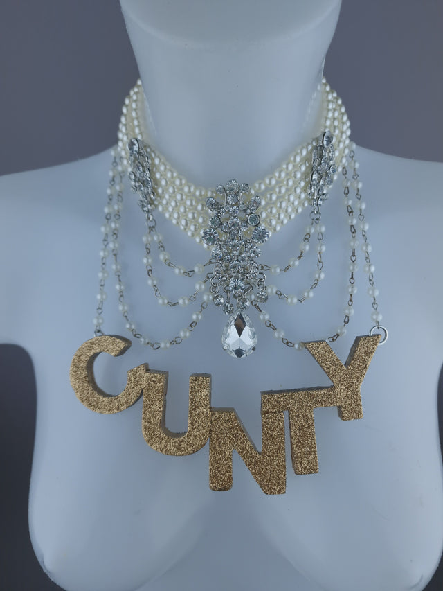 "Rude" A Nery Naughty Pearl Necklace Jewellery