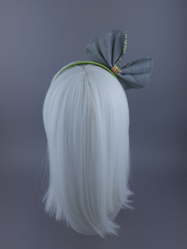 Glitter Bow Green Headpiece