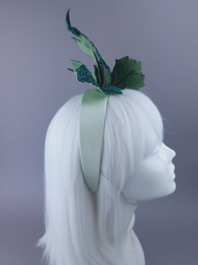 Large Velvet Poinsettia & Robin Xmas Headdress