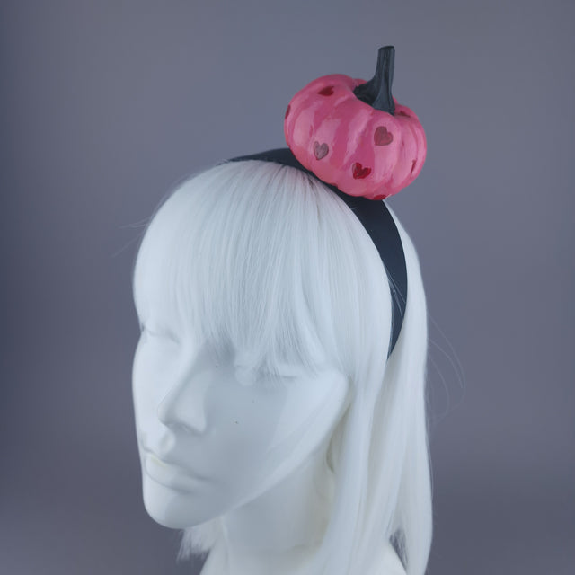 Pink Heart Pumpkin Headpiece