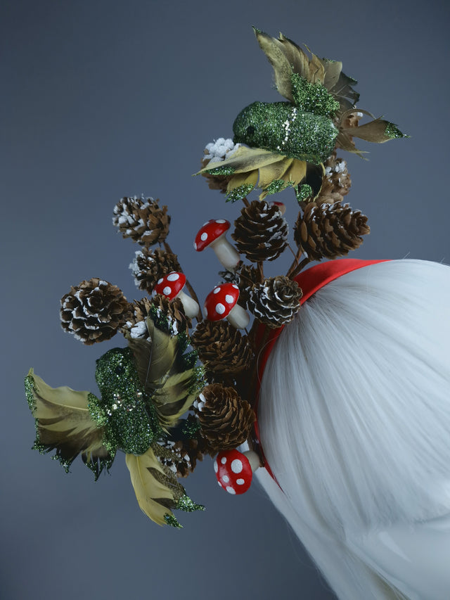 Pine Cones, Mushroom & Birds Xmas Headdress