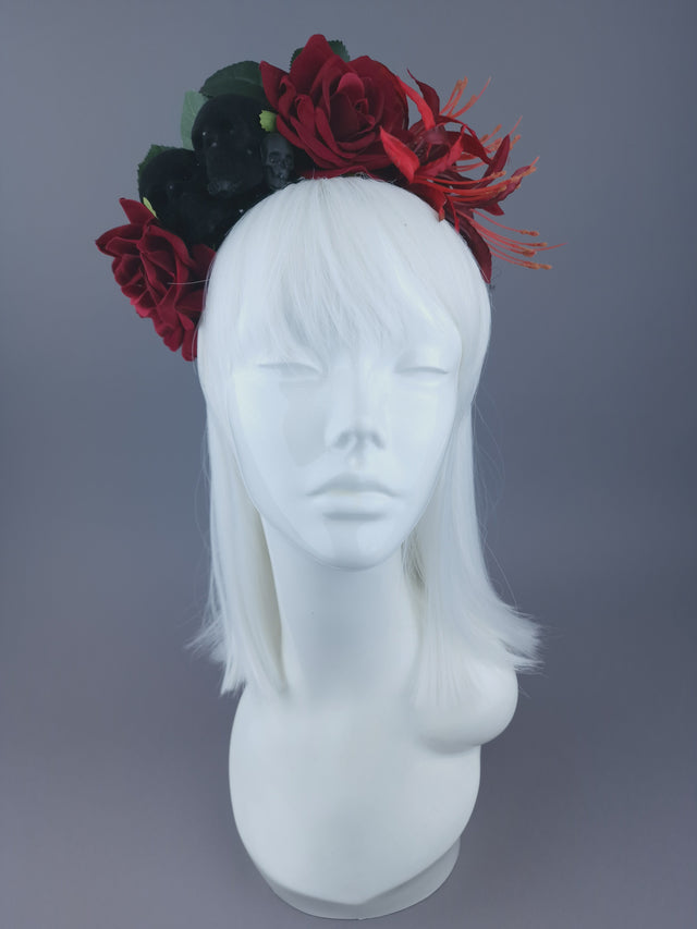Pearls & Swine: Roses & Skulls Headdress "Death To The Lovers"
