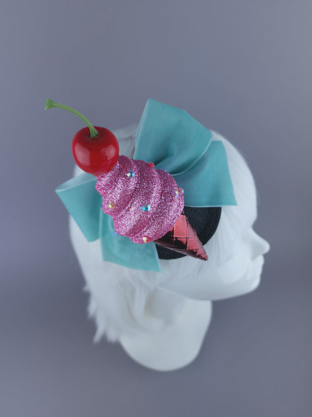 "Sorbet" Ice Cream & Bow Mini Fascinator