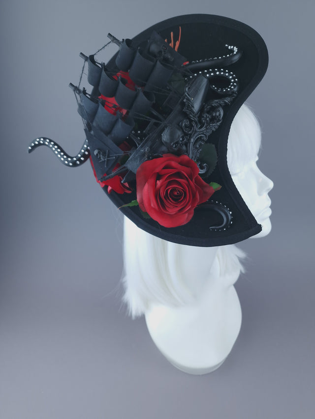 Pearls & Swine: Gothic Ship & Kraken Statement Hat "Demeter"