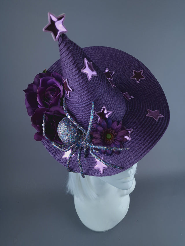 "Heksie" Purple Witches Hat w/Spider