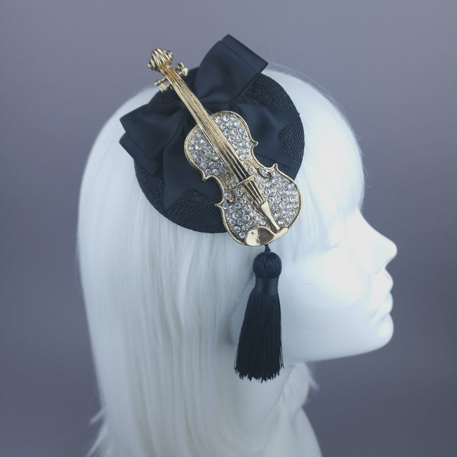 "Tune" Violin, Tassel & Bow Mini Fascinator