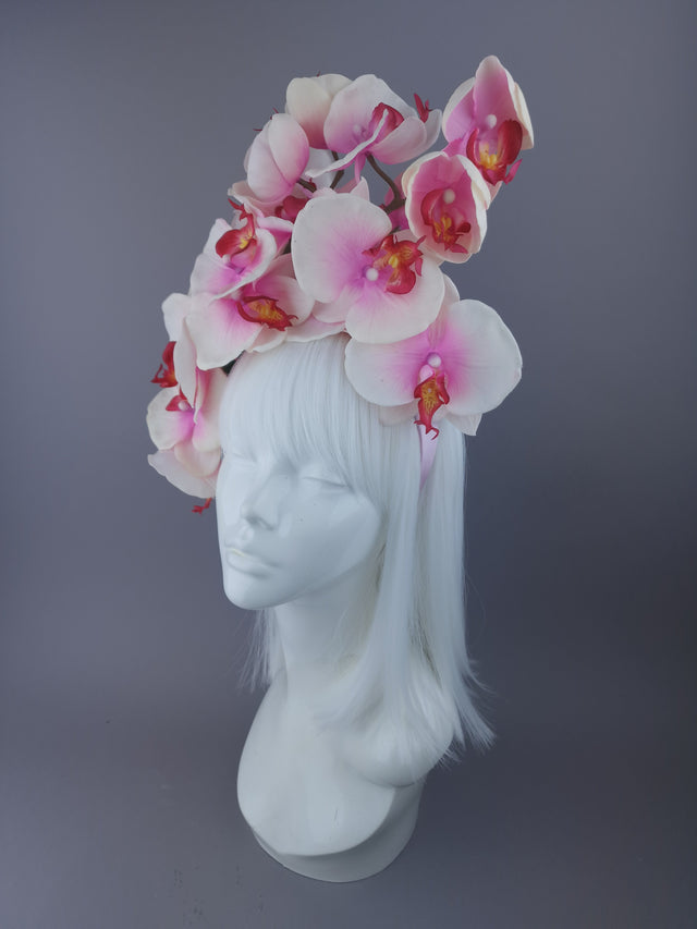 Pink & White Orchid Headdress
