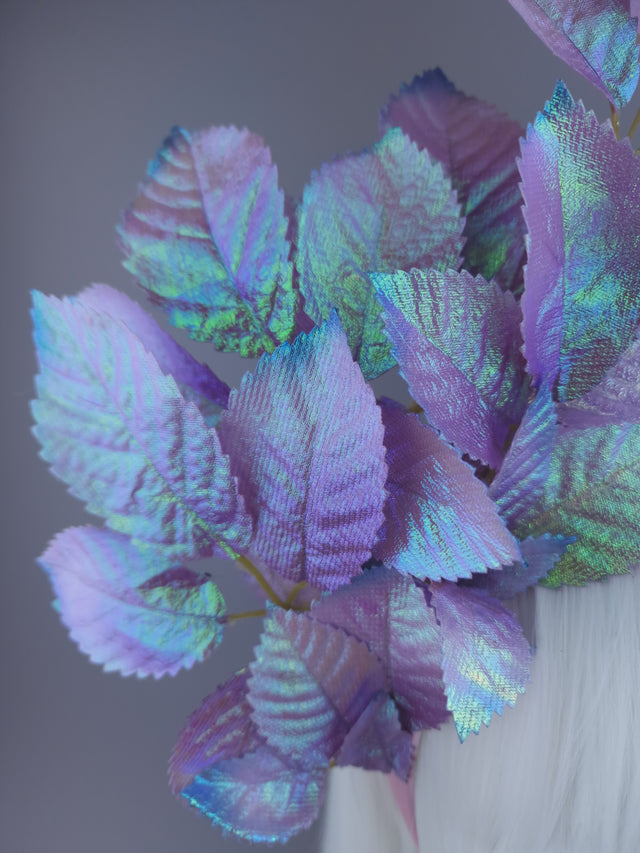 Pink/Purple/Blue Iridescent Leaf Headdress