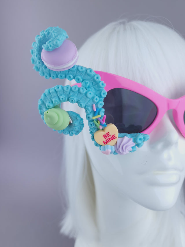Pearls & Swine: Pastel Blue Tentacle Candy Sweets Sunglasses "Sugarie"