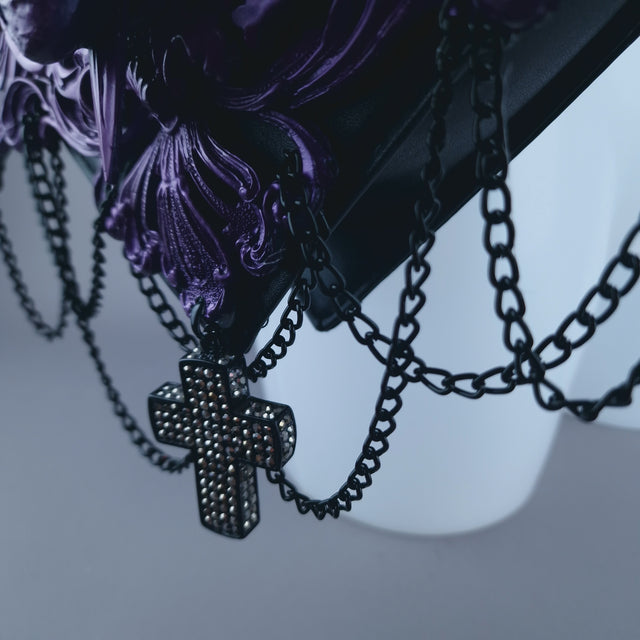 "Tullia" Purple Filigree Heart Shaped Handbag