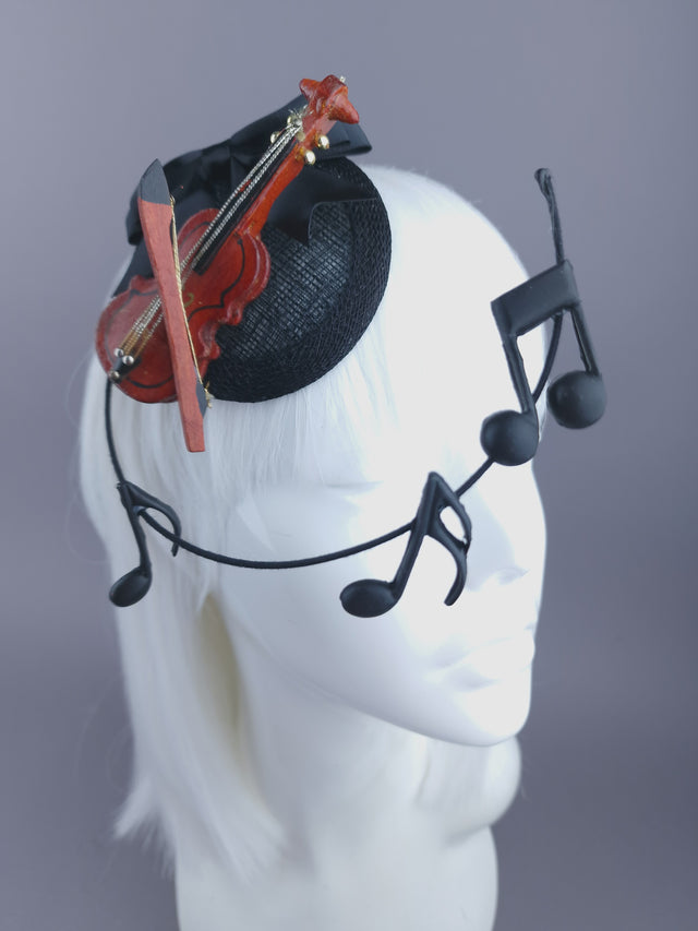 "Amati" Violin & Musical Notes Mini Fascinator