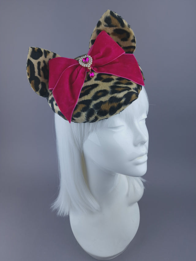 Pearls & Swine: Hat Leopard Print Vintage Inspired Cat Ear