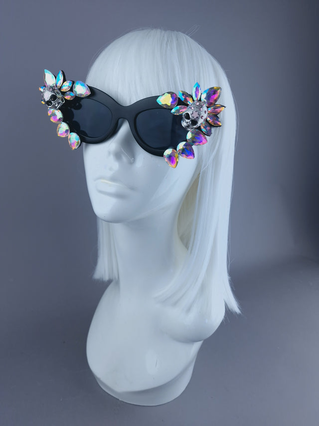 Jewel Skull Cateye Sunglasses - SAMPLE