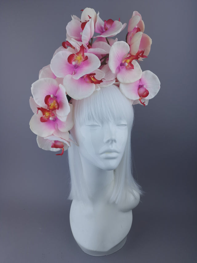 Pink & White Orchid Headdress