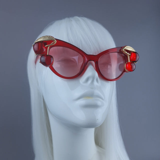 "Jelly" Red Cherry Cateye Sunglasses