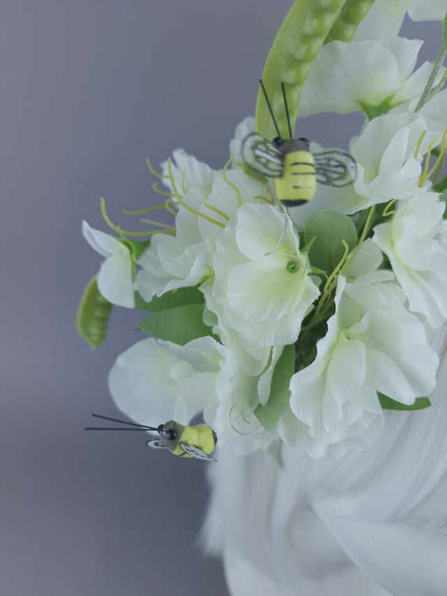 "Sweetpea" Sweet Pea Flowers, Pods & Bees Headdress