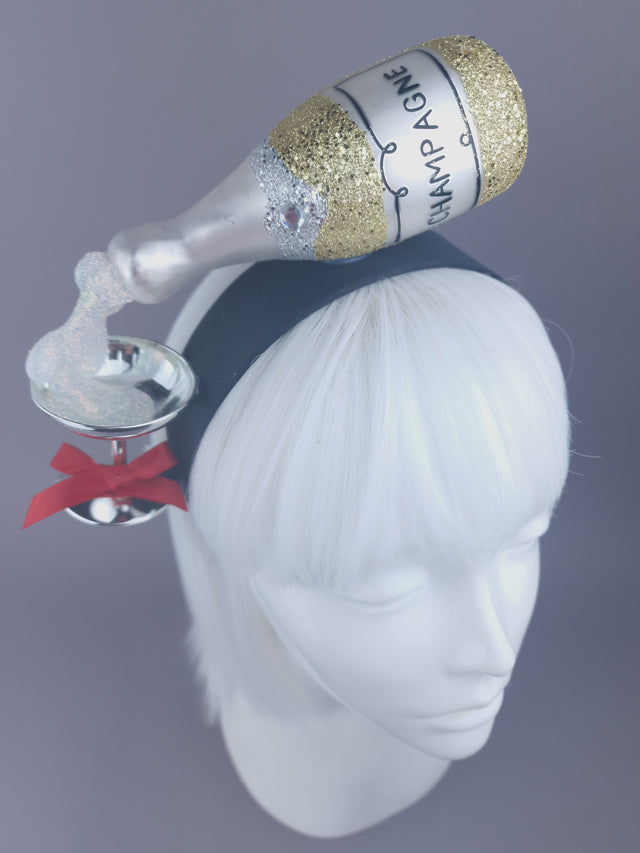 "Pour Me Another" Champagne Headpiece