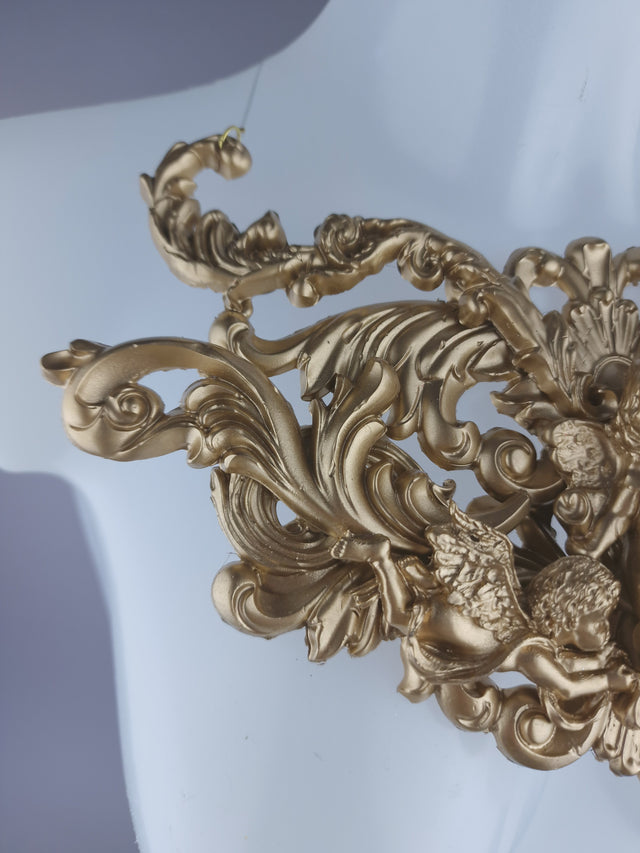 "Soul" Gold Cherub & Filigree Neckpiece