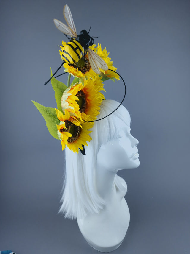 "Shine" Sunflowers & Bee Flower Headdress