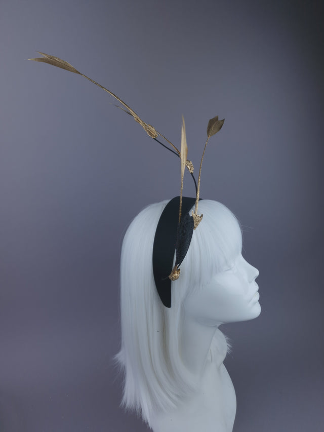 Pearls & Swine: Gold Arrows & Heart Headpiece "Pierced"