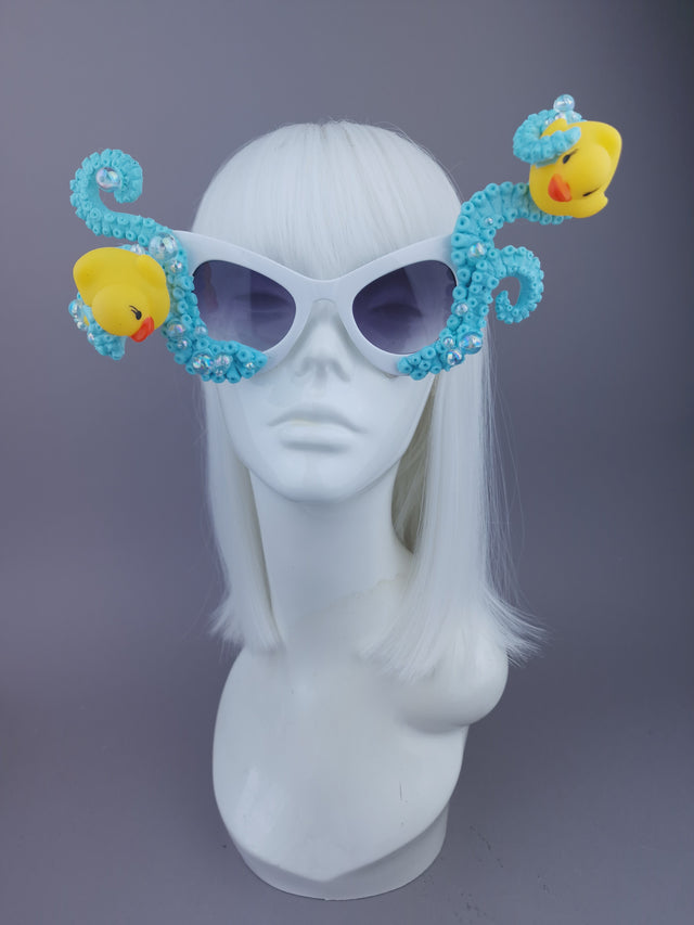 Pearls & Swine: Pastel Blue Tentacle & Duck Sunglasses "Bubble Bath"