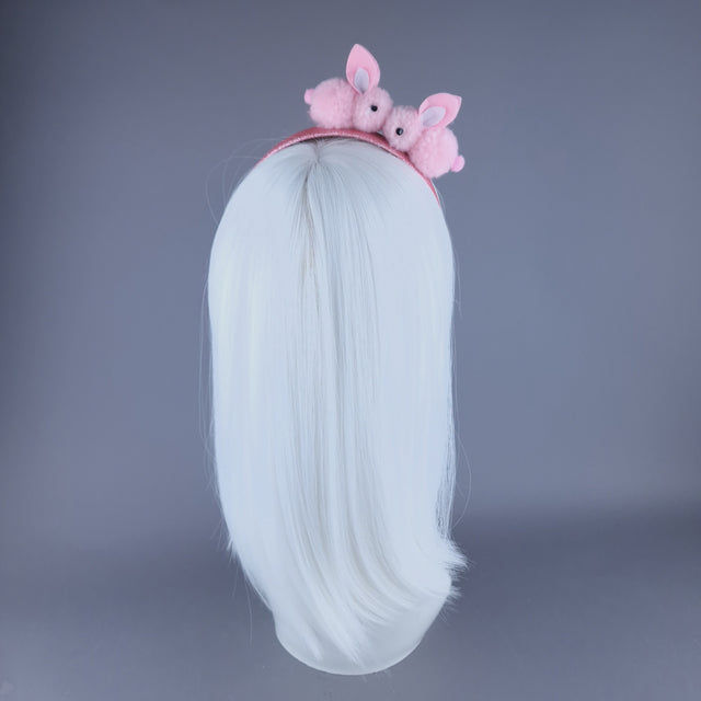 "Pompom" Pink Bunny Rabbit Glitter Headband
