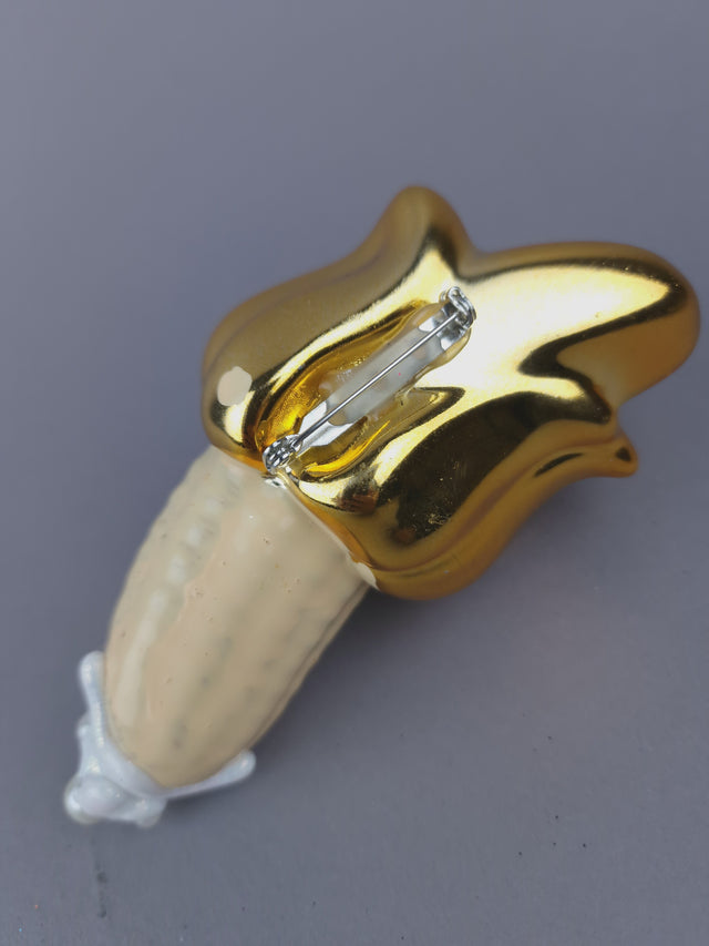 "Filthy Cute" Banana & Cream Brooch Jewellery