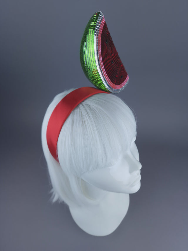 Pearls & Swine: Mirrorball Watermelon Headdress "Noone Is Free Until We All Are Free"