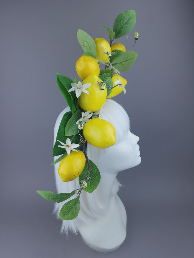 Yellow Lemons & Bees Headpiece "Joy"