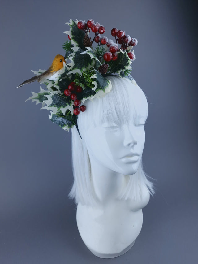 Robin & Snow Holly Xmas Headdress