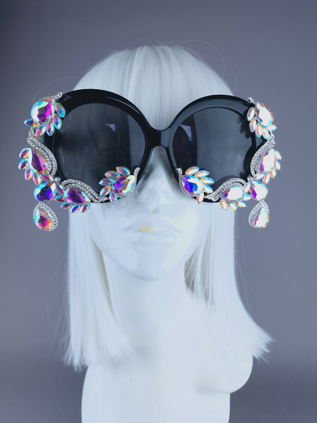 "Bright" Oversized Round Jewel Sunglasses