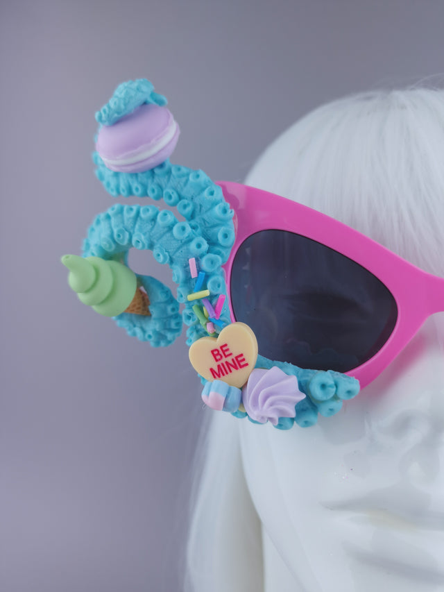 Pearls & Swine: Pastel Blue Tentacle Candy Sweets Sunglasses "Sugarie"